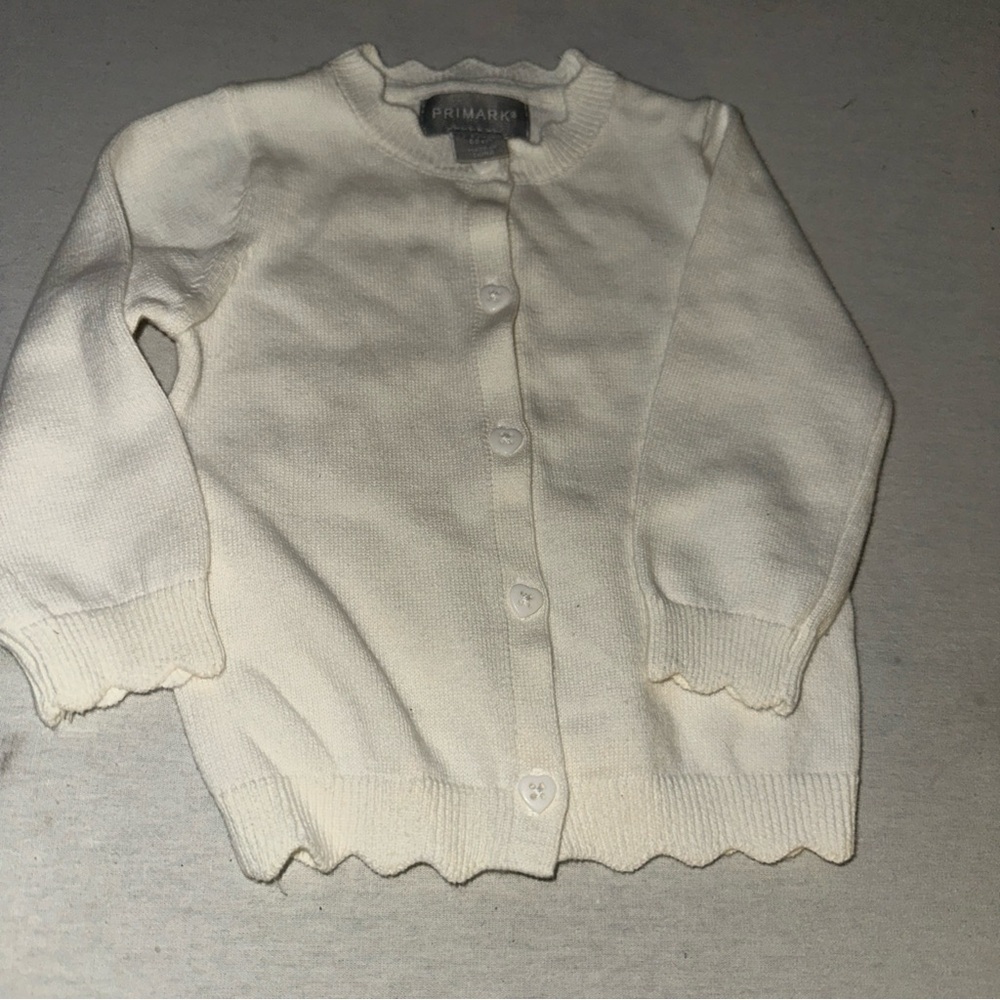 Kids Size 3-6M Primark Cream Button-Up Cardigan.